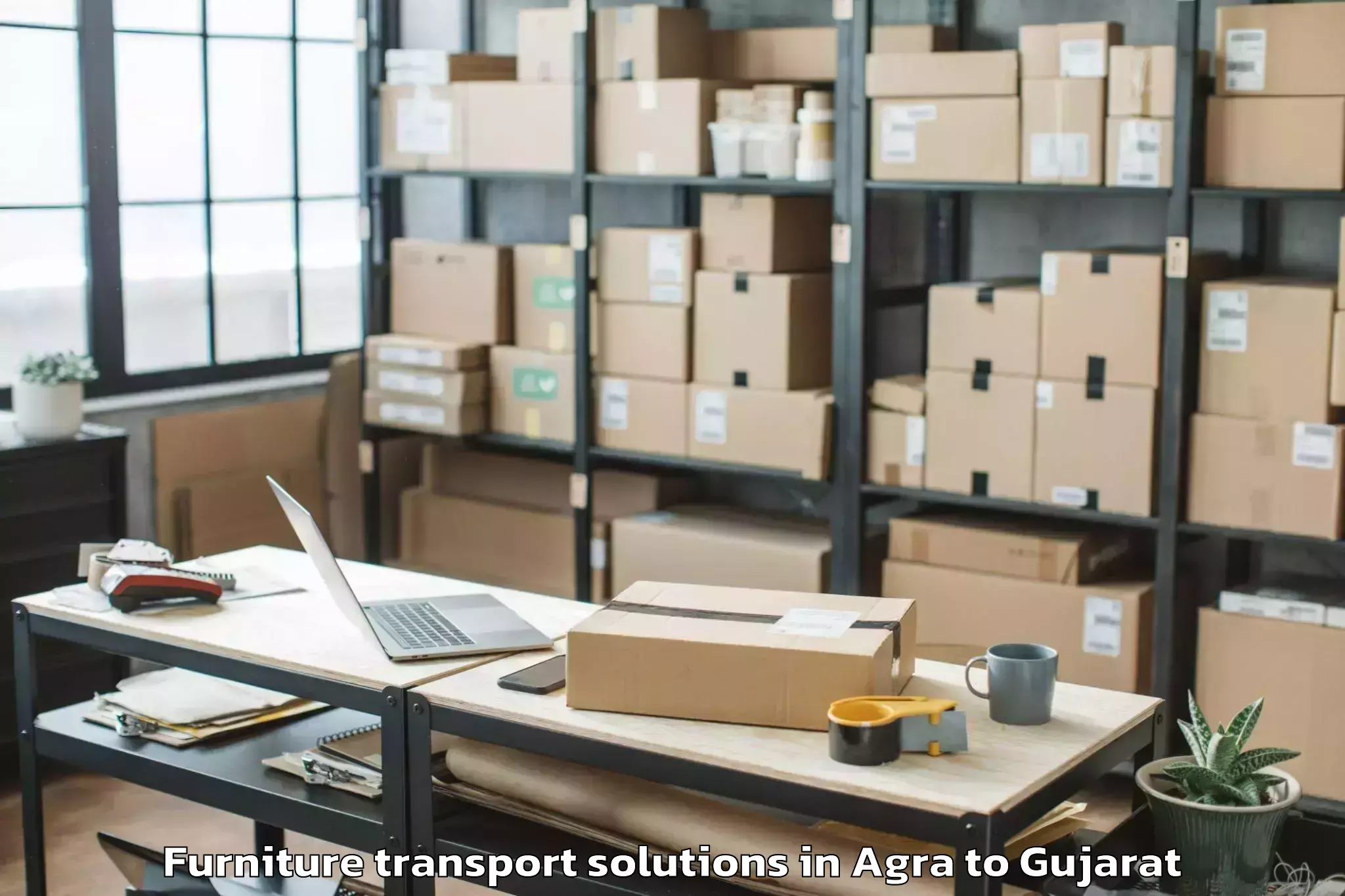 Professional Agra to Gondal Furniture Transport Solutions